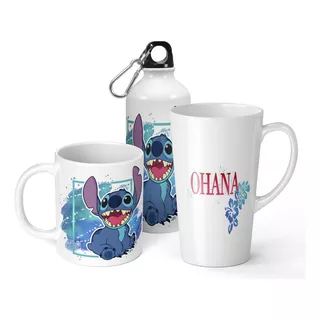 Set De Taza + Botella + Taza Conica Lilo Y Stitch 1