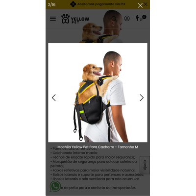 Mochila Yelloupet Para Cachorro