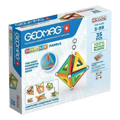 Juegos Construccion Con Imanes Geomag 35 Pzas Supercolor 377