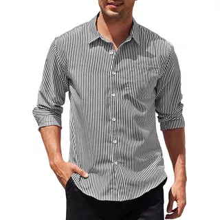 Camisa Hombre *christian Dior* Algodon Micro Cuadro Rayas  +