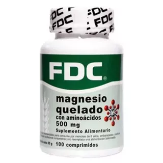 Magnesio Quelado 500 Mg X 100 Comprimidos Fdc Sabor Sin Sabor
