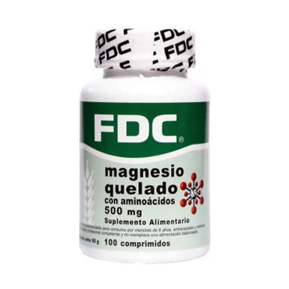 Magnesio Quelado 500 Mg X 100 Comprimidos Fdc Sabor Sin Sabor