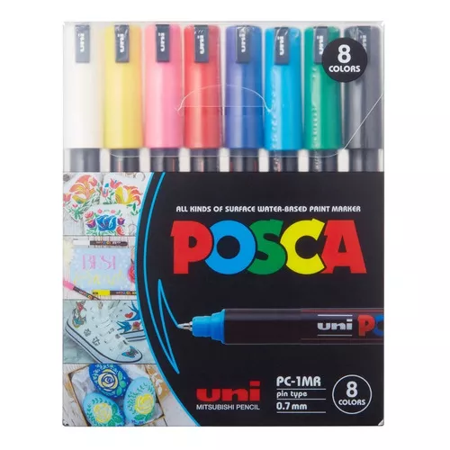 Marcadores Uni Posca Pc-1mr Pack Set X 8 Colores Brillantes