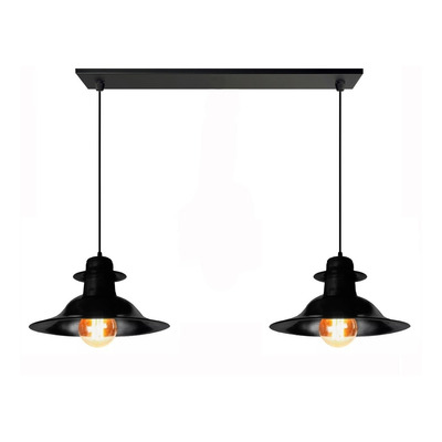 Colgante 3 Luces Negro Vintage Deco Moderno Apto Led Cocina