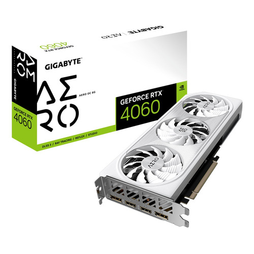 Placa de video Nvidia Gigabyte  Aero GeForce RTX 40 Series RTX 4060 8 GB GV-N4060AERO OC-8GD OC Edition 8GB