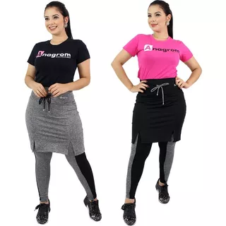 Combo 2 Calças Saia Fitness Moda Evangélica Anagrom