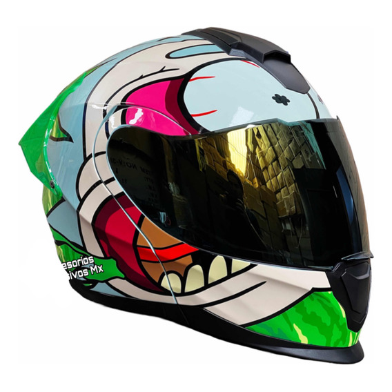 Casco Original Kov Rick Y Morty Abatible Certificado Calidad