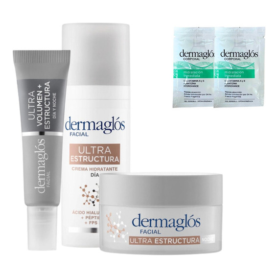 Kit Facial Dermaglós Ultra Estructura Dia + Noche + Ojos