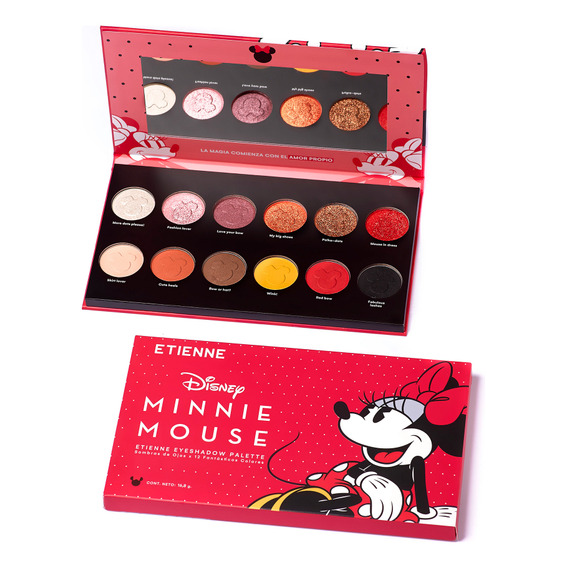 Paleta De Sombras Etienne 12 Colores Minnie Mouse Disney