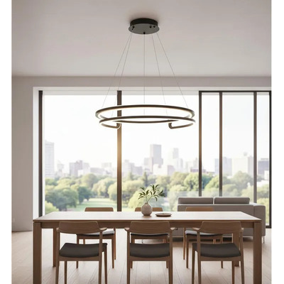 Colgante Led Black 46w Negro Deco Moderno 60cm Vig