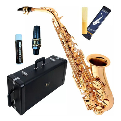 Sax Alto Eagle Sa501 Case Luxo Correia E Palheta Vandoren