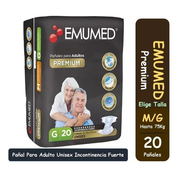 Pañales Para Adultos Emumed Premium Grande X 20 unidades