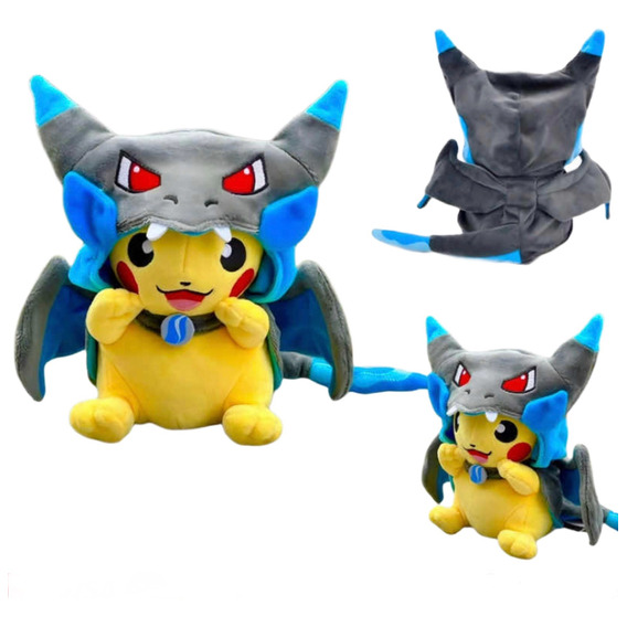 Peluche Pikachu Mega Charizard X Nintendo Game Freak Pokemon