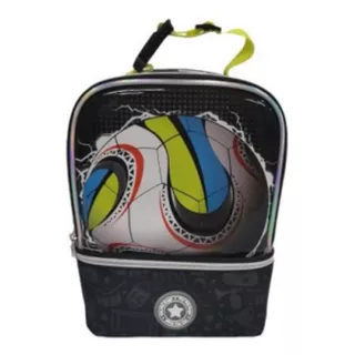 Lunchera Pelota De Futbol Phi Phi 102491 Color Negro