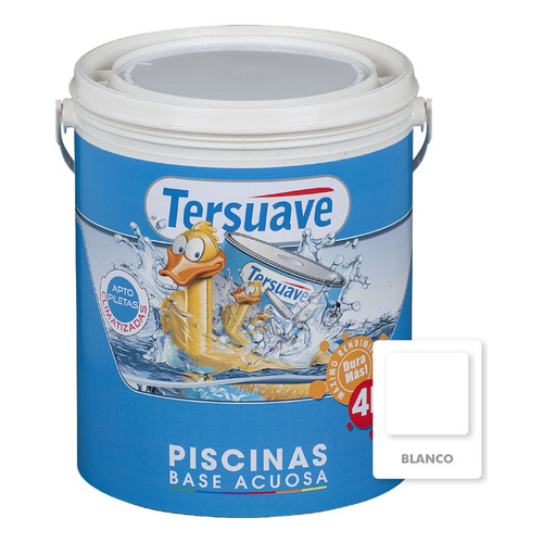 Pintura Tersuave Para Piscina Base Acuosa Mate 10 Lts - Mix Color Blanco