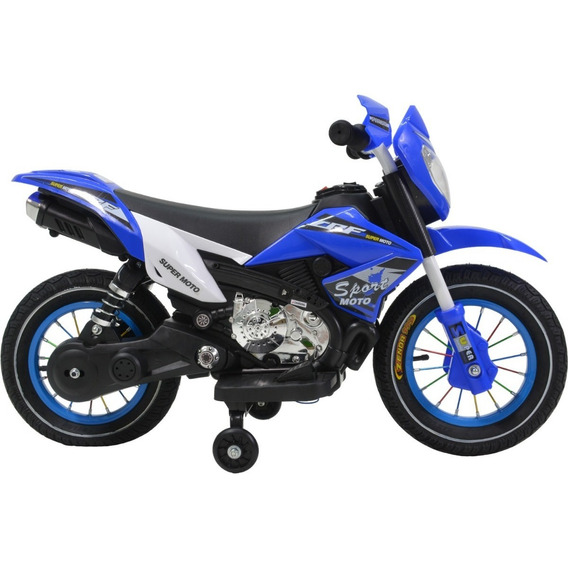 Motocicleta Electrica Deportiva Montable Niño Led Musica Usb Color Azul