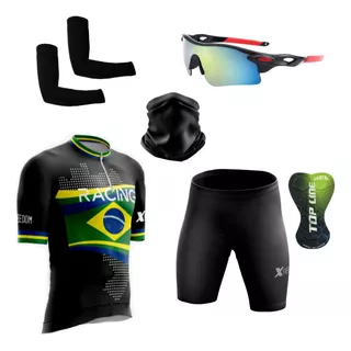 Conjunto Roupas Ciclismo Camisa E Bermuda Esporte Bike