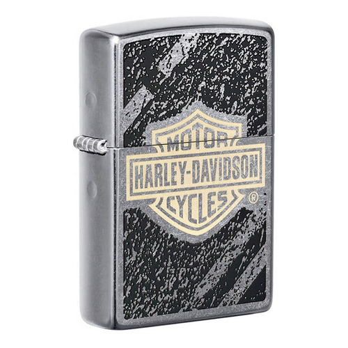 Encendedor Zippo Harley Davidson Cromado Diseño Asfalto