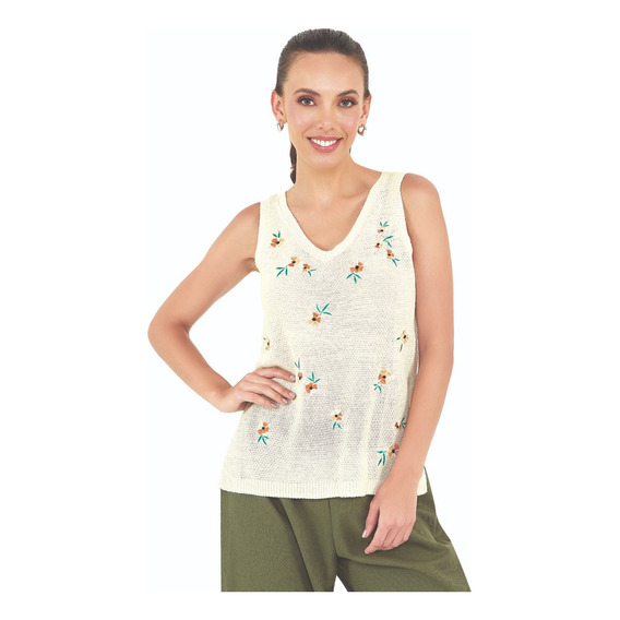 Blusa De Tejido Suave Al Tacto Devendi Casual Cuello V