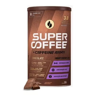 Super Coffee 3.0 Lançamento Caffeinne Army 380gr Pré Treino Sabor Chocolate