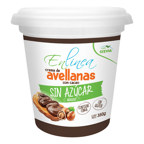 Crema De Avellanas Con Cacao Sin Azúcar, En Línea, 350g