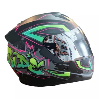 Casco  Mac M67 Bass Edición Ltda Graffiti Negro/rosa+visor 