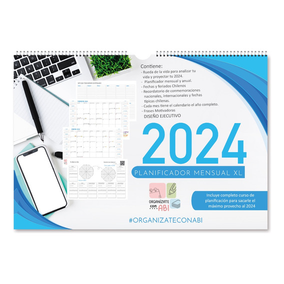 Planificador Mensual Xl 2024 Anill Diseño Ejecutivo Planner