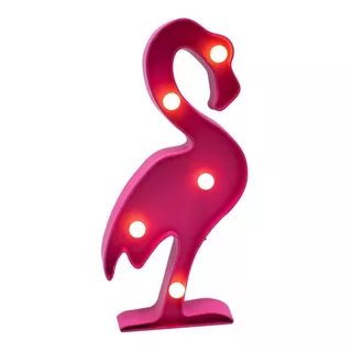 Luminária De Flamingo Com Led Rosa