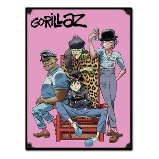 #1190 - Cuadro Vintage 30 X 40 Gorillaz Rock Damon No Chapa