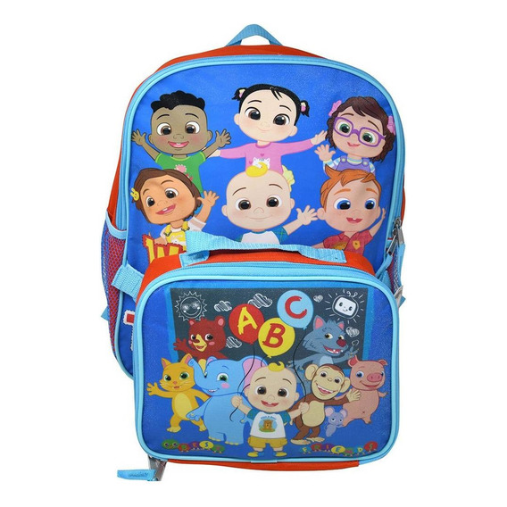 Mochila - Cocomelon 40 Cm Alto Con Lonchera Para Niños