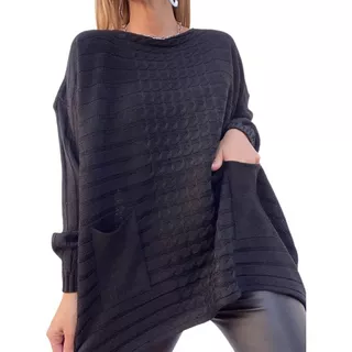 Maxi Sweater Oversize Lana Mujer Talle Especial Invierno