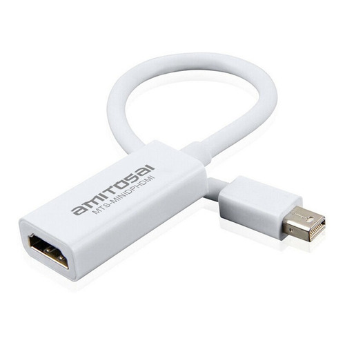 Adaptador desde Mini Displayport Hacia HDMI 4K 60hz Full HD compatible con Thunderbolt y Macbook MTS-MINIDPHDMI AMITOSAI Blanco