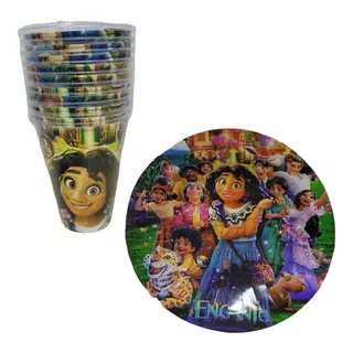 Encanto.  Kit Fiesta Para 40 Niños, Platos, Vasos