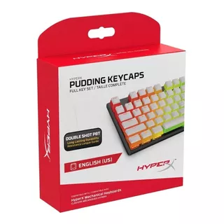 Set 104 Hyperx Pudding Keycaps Double Shot Pbt Blanco