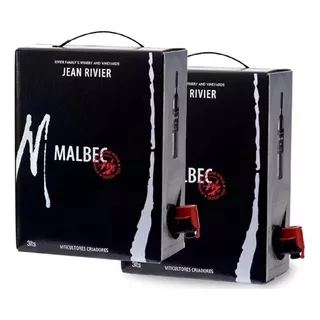 Vino Jean Rivier Malbec Barrica Bag In Box X2u De 3 Litros
