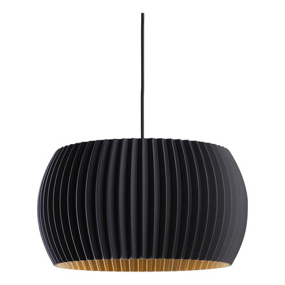 Lampara Colgante Roma 30cm Negro Sustentable 3d Apto Led E27