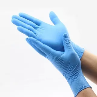 Guantes De Nitrilo Color Azul X 50u Sin Polvo Reforzados