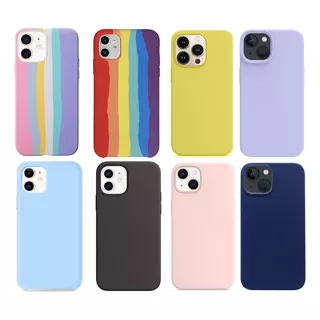 Carcasas Colores Silicona Para iPhone X 11 12 13 Todos