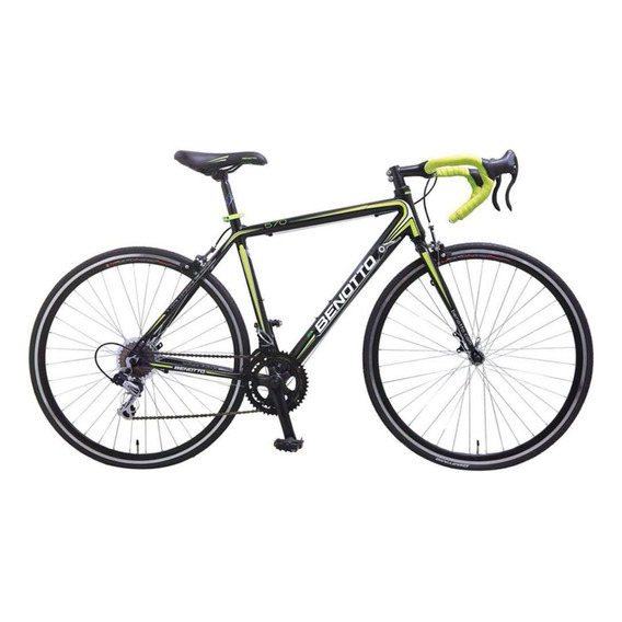 Bicicleta ruta Benotto Ruta 570 R700 21" 14v cambios Shimano Tourney color negro/amarillo neón