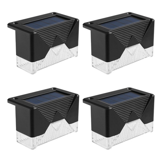 Set 4 Luces Para Escalera Led Solar Aplique Recargable Atrix