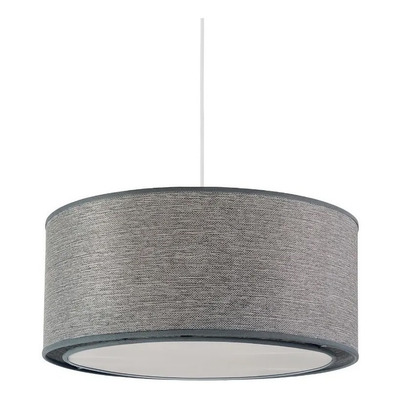 Colgante Pantalla Tela Griega Gris Apto Led Moderno 50cm 