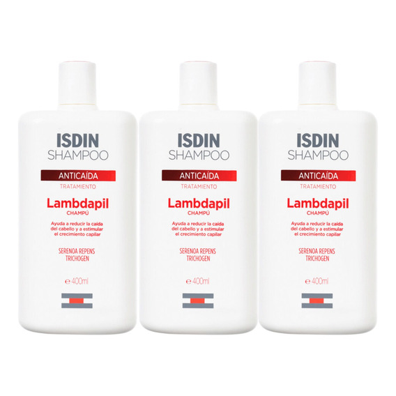 Combo X3 Isdin Lambdapil Shampoo Anticaida 200 Ml