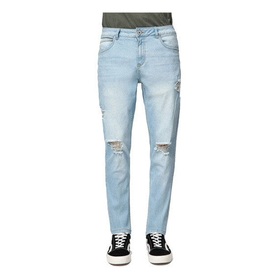 Jeans Roturas Rodilla Azul Hombre Fashion's Park