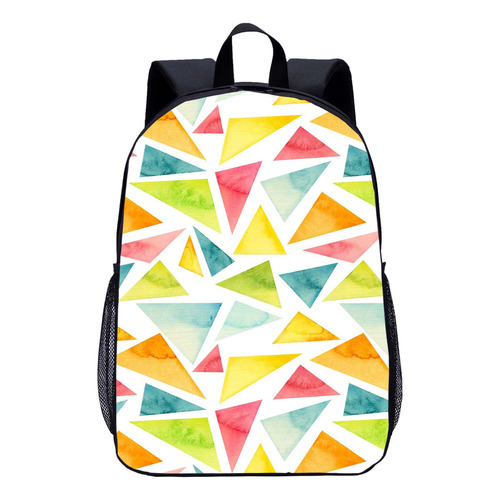 Patrón De Mochila Escolar Estampado Con Arte Triangular Para Color 20 Diseño De La Tela 17-inch Black Bag