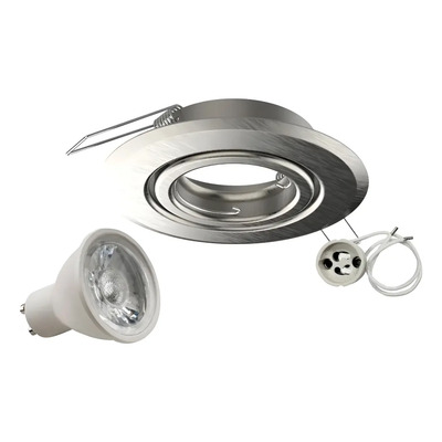 Pack X 10 Spot Embutir Acero Dicroica Led 7w Dimerizable