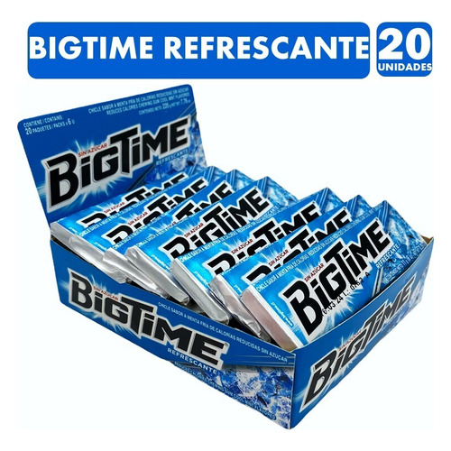 Chicle Bigtime Refrescante Display 20 Unidades 11gr