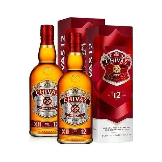 Chivas Regal 12 Años Whisky Escocés 2 Botellas De 750 Ml.-