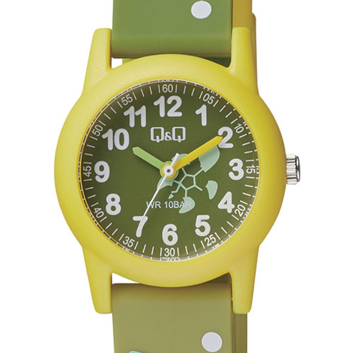 Reloj infantil impermeable amarillo y verde Q&Q