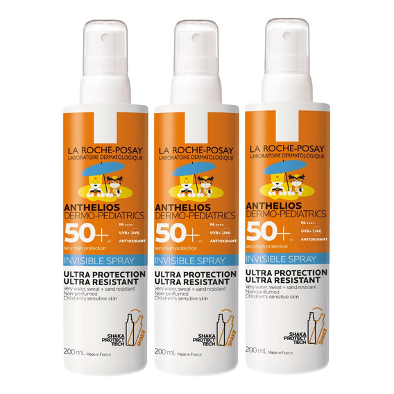 Combo X3 La Roche Anthelios Dermopediátrico Fps50 Spray200ml