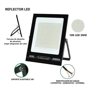Reflector Led Lampara Ultradelgado Aluminio Impermeable 100w